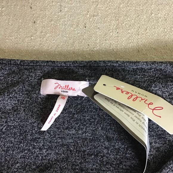 Millers Woman Gray long Sleeve Casual Midi  V-Neck Tunic Dress Sz. 16 NWT - Picture 8 of 8